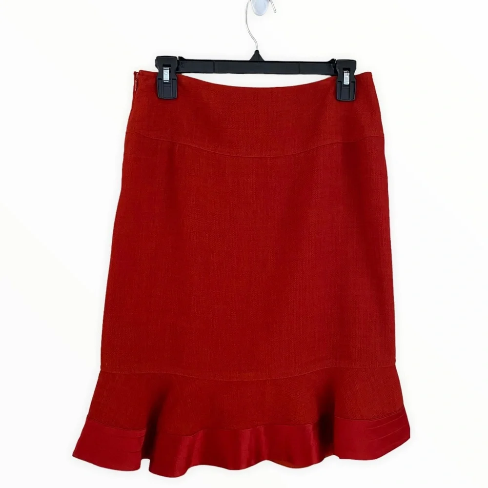 Anne Klein 2 Piece Burnt Red Blazer & Satin Hem Suit Sz 4, fits like a 6p. - Picture 7 of 9